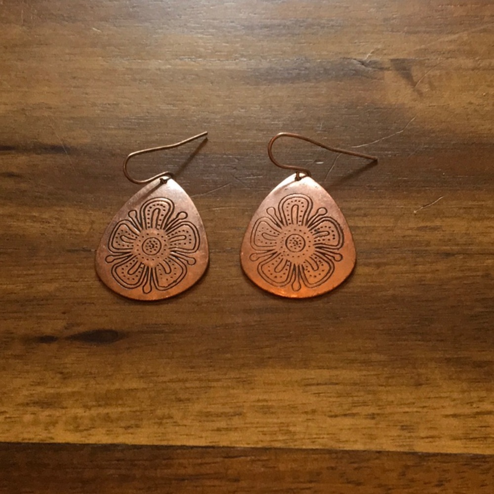 Bronze Flower Earrings